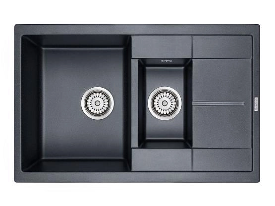 Мойка для кухни Paulmark FESTE, PM237850-BLM, черный-металлик, 775х495 мм