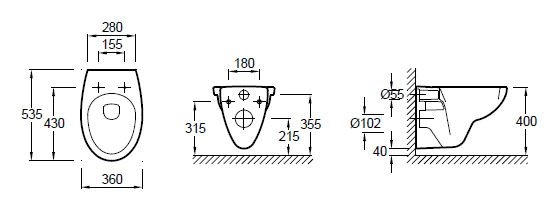 Унитаз Jacob Delafon Patio E4187 подвесной