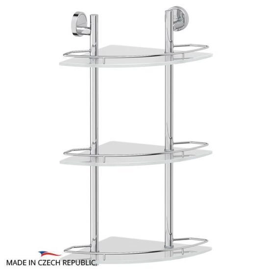 Полка угловая FBS Luxia LUX 073 3-х ярусная 28 cm матовое стекло, хром
