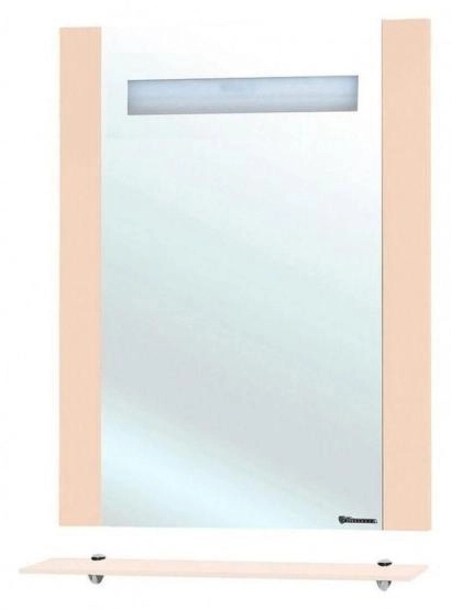 Зеркало Bellezza Берта 60 с полкой и подсветкой бежевое