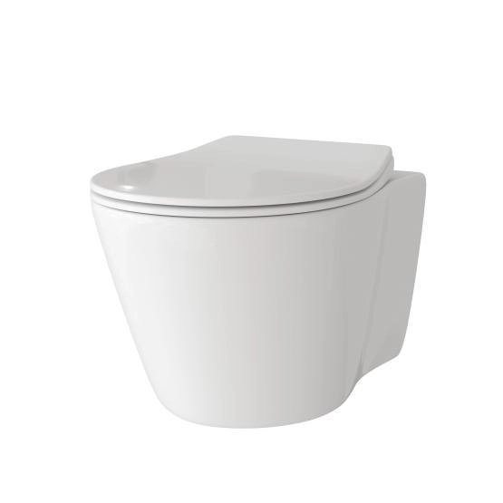 Унитаз Grossman GR-4459S (495*365*360) подвесной безободковый с тонкой крышкой, белый