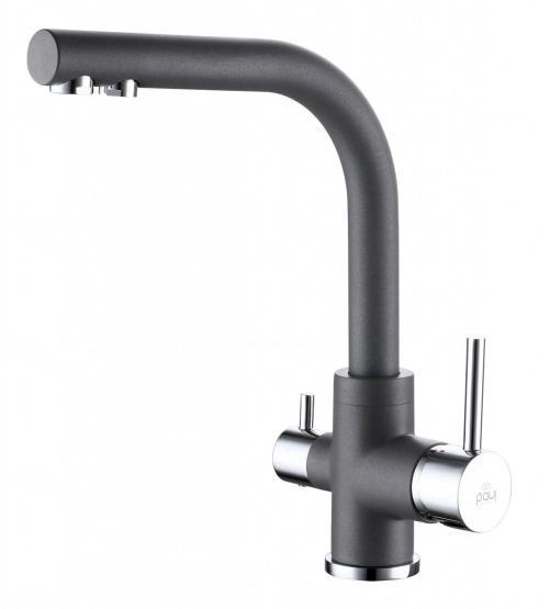 Смеситель для кухни Paulmark ESSEN, серый металлик, 213011-402