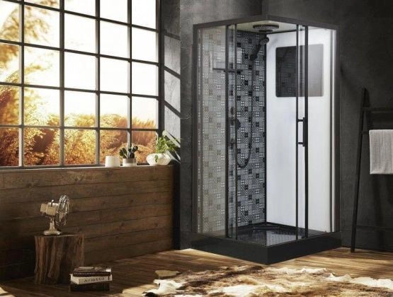 Душевая кабина Esbano 90x90 rпрофиль Черный стекло прозрачное ESKBB90CKR