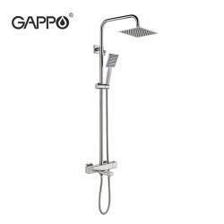 Душевая система Gappo G2499-40 термостат поворотный излив сатин верхний душ 30x30