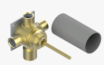 THG Tous Styles настенный 4-позиционный дивертор с керамическим картриджем для скрытой установки - 1 вход 3/4 "и 3 выхода 1/2" со стопором, без подгон