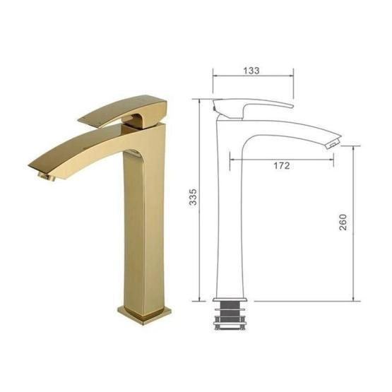 Смеситель Gappo G1007-32 для раковины высокий золото