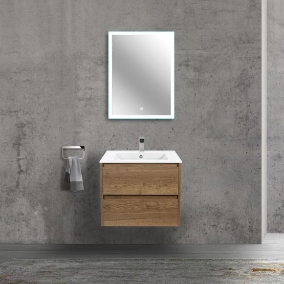 Тумба под раковину Vincea Gio 600 подвесная, 2 ящика soft-close, цвет T.Oak