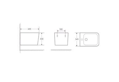 Биде подвесное Koller Pool KVADRO антибактериальное покрытие