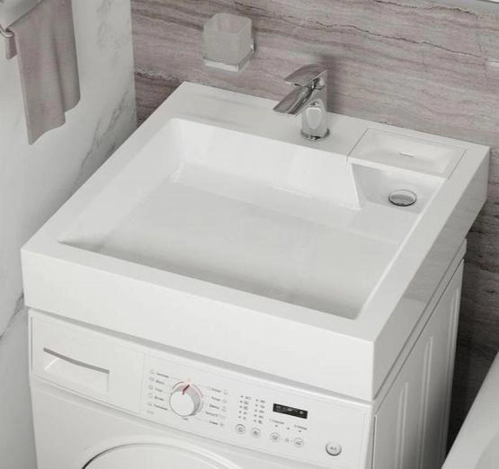 Раковина над стиральной машиной Uperwood Vission, 60*60 см, белая глянцевая