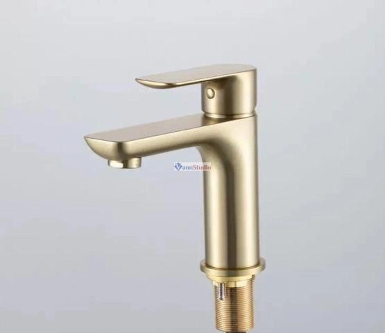 Смеситель для раковины Gappo G1048-3 Сатин золотой