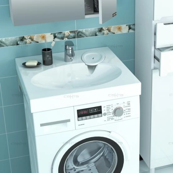 Раковина Санта Луна 60x60 см над стиральной машиной