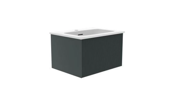 Тумба под раковину LA FENICE TERRA Grigio серая 60 FNC-01-TER-G-60 серый матовый зелёный матовый