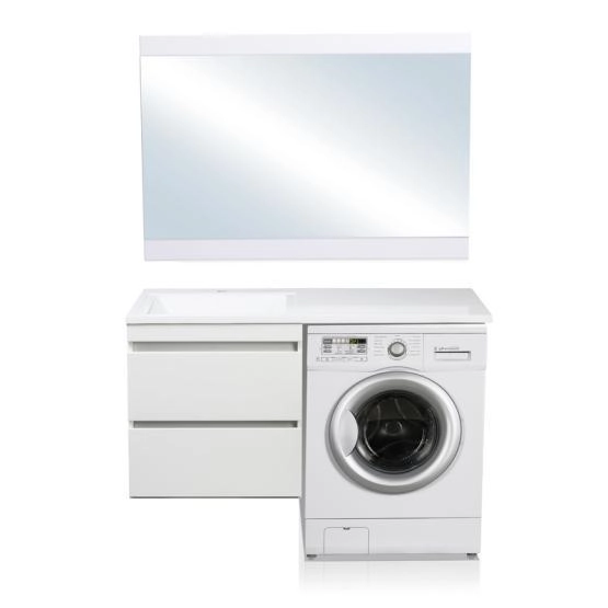 Тумба подвесная Style Line Даллас 120, Люкс белая, PLUS