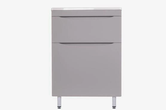 Тумба напольная Style Line Бергамо мини 60 (2 ящ.) Люкс антискрейтч серый, PLUS