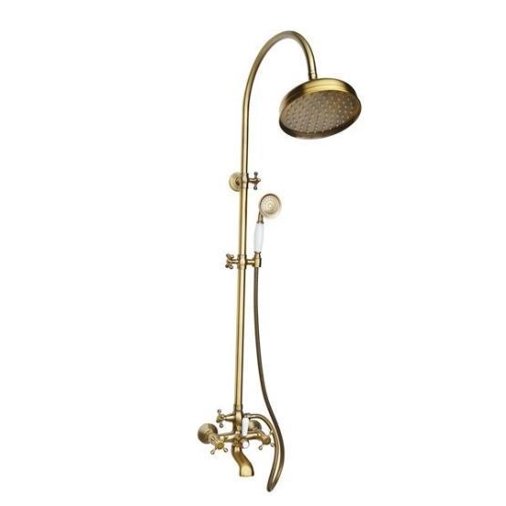 Душевая колонна Magliezza CLASSICO 1201-br со смесителем, верхним и ручным душем TL-3-br, тропическая лейка - d-200mm. бронза