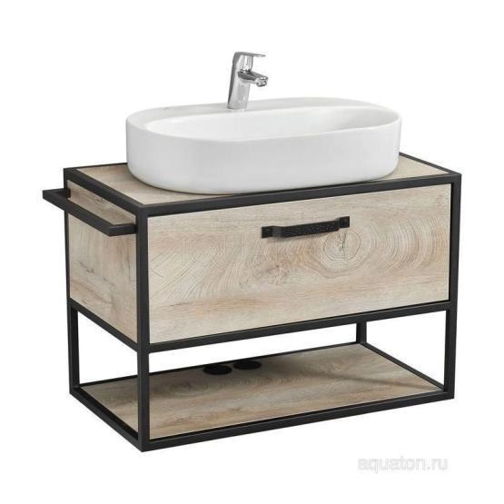 Тумба под раковину AQUATON Лофт Фабрик 80 дуб эндгрейн 1A242401LTDU0