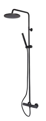 Bossini Black&White Line душевая стойка с монокомандным смесителем, цвет черный матовый