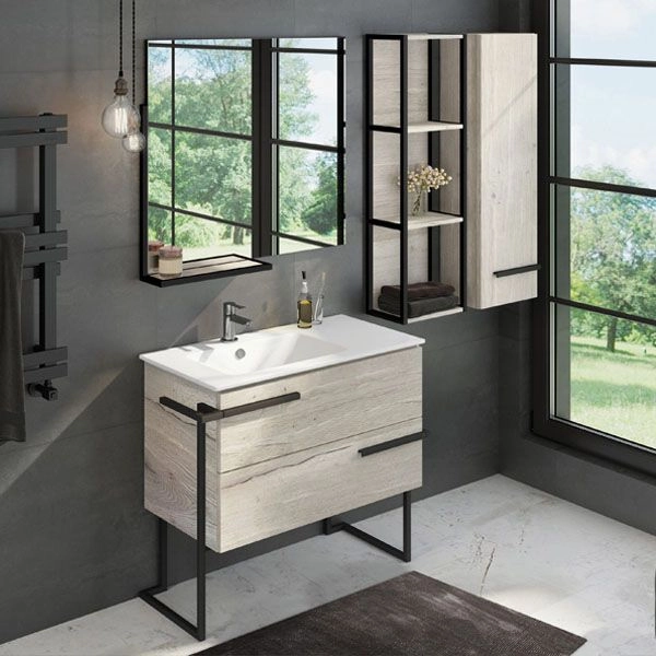 Зеркало Comforty Дюссельдорф-90 дуб дымчатый