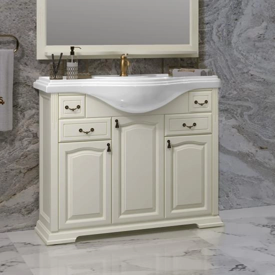 Тумба под раковину Opadiris РИСПЕКТО 100 Слоновая кость фурнитура бронза