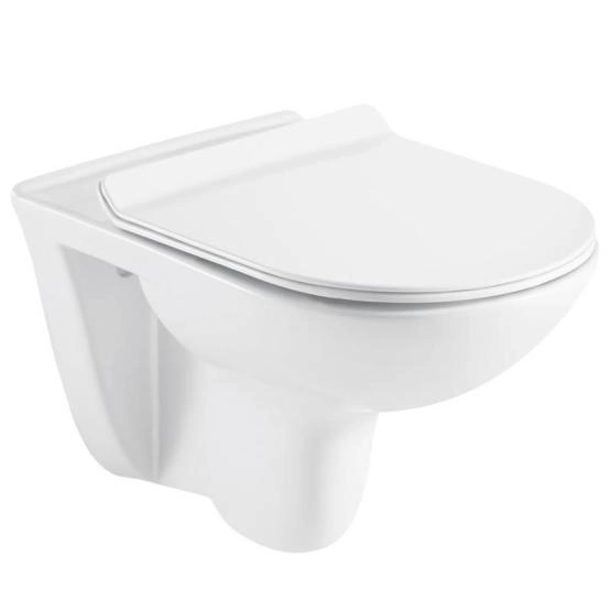 Унитаз подвесной Azario Pavia 530*355*360 безободковый с ультратонким сидением микролифт (AZ-2142)