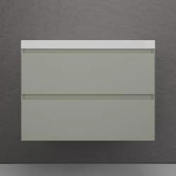 Тумба подвесная Style Line Манхэттен 80 ЭМАЛЬ под ASTI 80 2 ящика PLUS олива