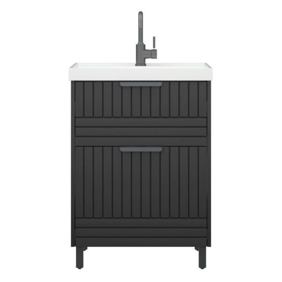 Тумба Corozo Терра 60, Люкс матовый графит, Сомо 60 / Слим 60 (раковина отдельно)