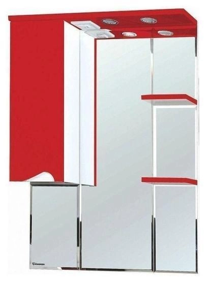 Зеркало-шкаф Bellezza Эйфория 80 L с подсветкой красный