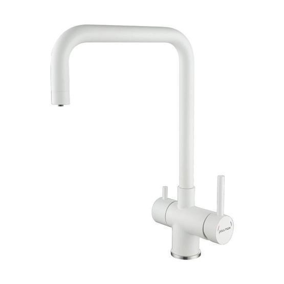 Смеситель для кухни Paulmark Wetter белый матовый We213030-431, под фильтр