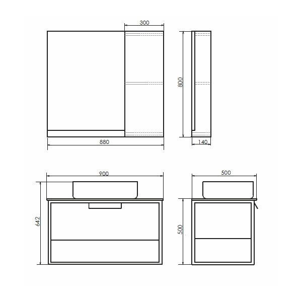 Зеркало шкаф Comforty Кёльн-90 дуб темный
