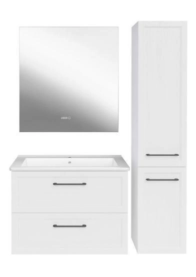 Тумба ASB-Mebel Белмонти 75 Ясень браш софт белый подвесная под умывальник Оскар 75