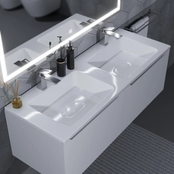 Раковина двойная Uperwood Modul 120 см, прямоугольная