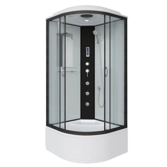 Душевая кабина Niagara NG-6709-14F 1000х1000х2150 высокий поддон 45см стекло прозрачное черные профиля