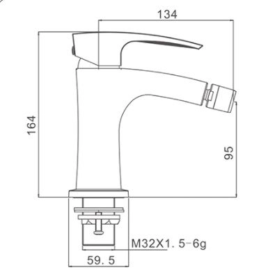 Смеситель для биде Gappo G5007-6 чёрный