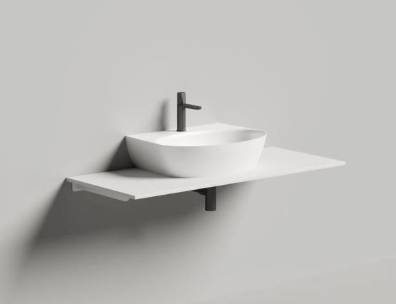 Раковина Salini ALDA WALL 02 S-Sense глянцевая 58x45 140312G накладная  без отв.смесителя