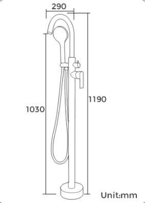Смеситель Gappo G3099 напольный для ванны, сатин