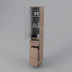 Колонна универсальная Style Line Атлантика 35 L с корзиной, Люкс ясень перламутр, PLUS