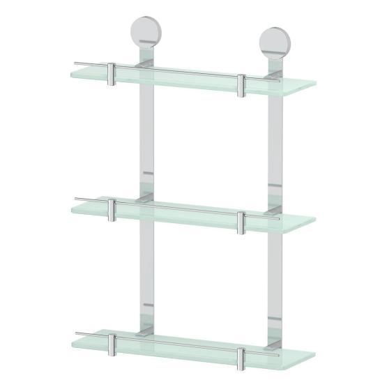 хромПолка 3-х ярусная 40 cm матовое стекло;  ARTWELLE Harmonie HAR 038