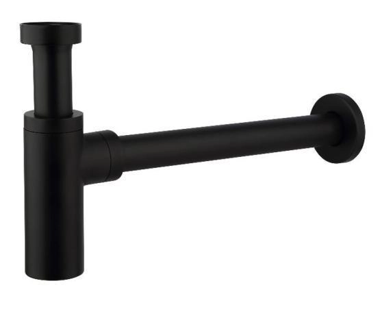 Сифон для раковины Ceramalux чёрный матовый цилиндр C-058