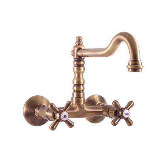 Смеситель Rav Slezak MORAVA RETRO MK102.5/28SM для раковины, цвет Бронза настенный с изливом 224mm