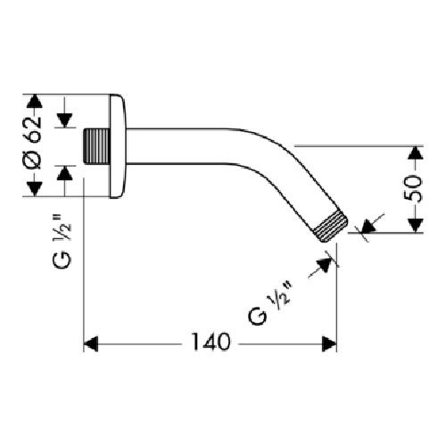 Hansgrohe 27411000 держатель душа 140 мм, цвет хром
