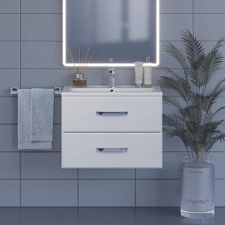 Тумба с раковиной для ванной Uperwood Foster 70 см, подвесная, белая