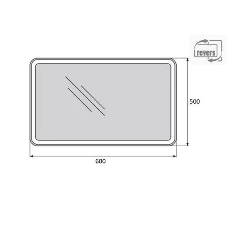 Зеркало Belbagno SPC-MAR-500-600-LED-BTN Led подсветка вкл/выкл 500x30x600