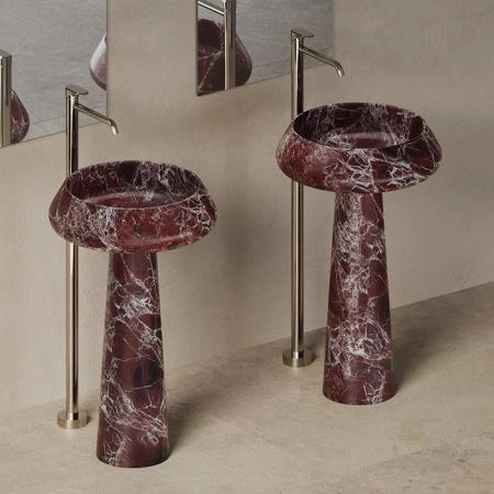 Dea Design Marble Napoli Раковина 54.5х54.5х90см., напольная, без отв., мрамор, цвет: Rosso Levanto