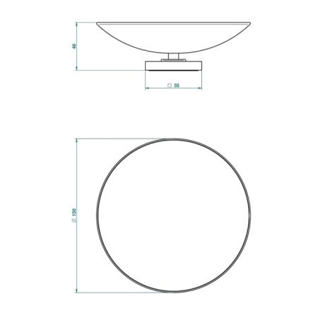 THG Marquise porcelaine blanche Мыльница металлическая, ø15см., настольная, цвет: хром/платина/белый фарфор