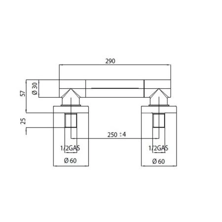 Верхний душ Bossini Cascata Wall I00271F.030 поворотный 250 мм, хром