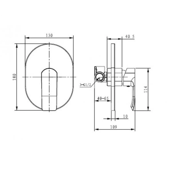 Смеситель для ванны KAISER Aurora (67177-1) с душем бронза