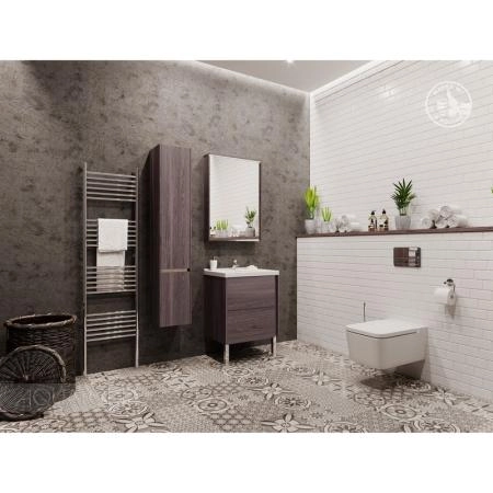 Тумба под раковину Aquaton Стоун 1A231401SXC80 60 с ящиком,грецкий орех