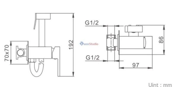 Гигиенический душ Frap F7506-3 золото