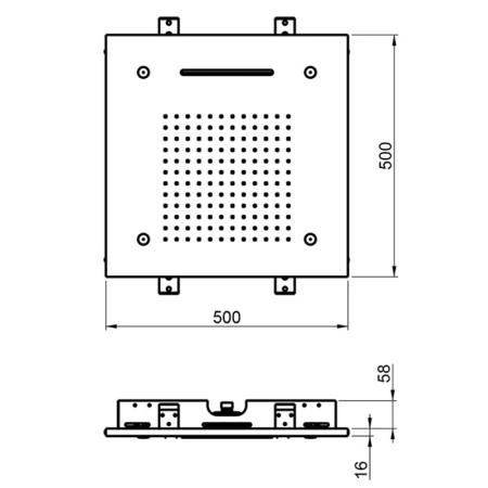Almar Built-in Встраиваемый верхний душ 48,9х48,9 см, 3 типа струи, цвет: черный металл брашированный PVD