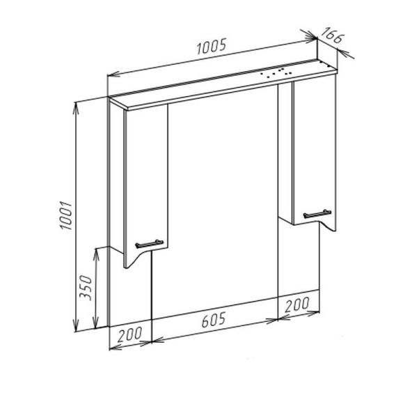 Зеркало-шкаф Bellezza Дрея 105 с подсветкой белый